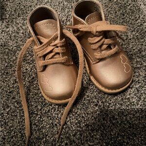 FootMates Tan Kids Boots with Heart Detail